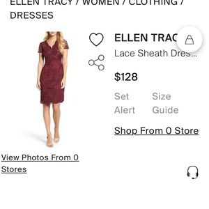 Maroon, fitted, mid length dress. Never worn, new with tags.